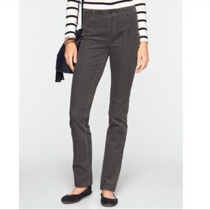 NWT Talbots Pant Trouser Heritage Straight Leg Grey Corduroy Petite Winter Knit